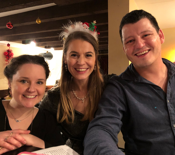 Sarah Lark, Tasha Sheridan and Nathan Martin on 7 December 2018